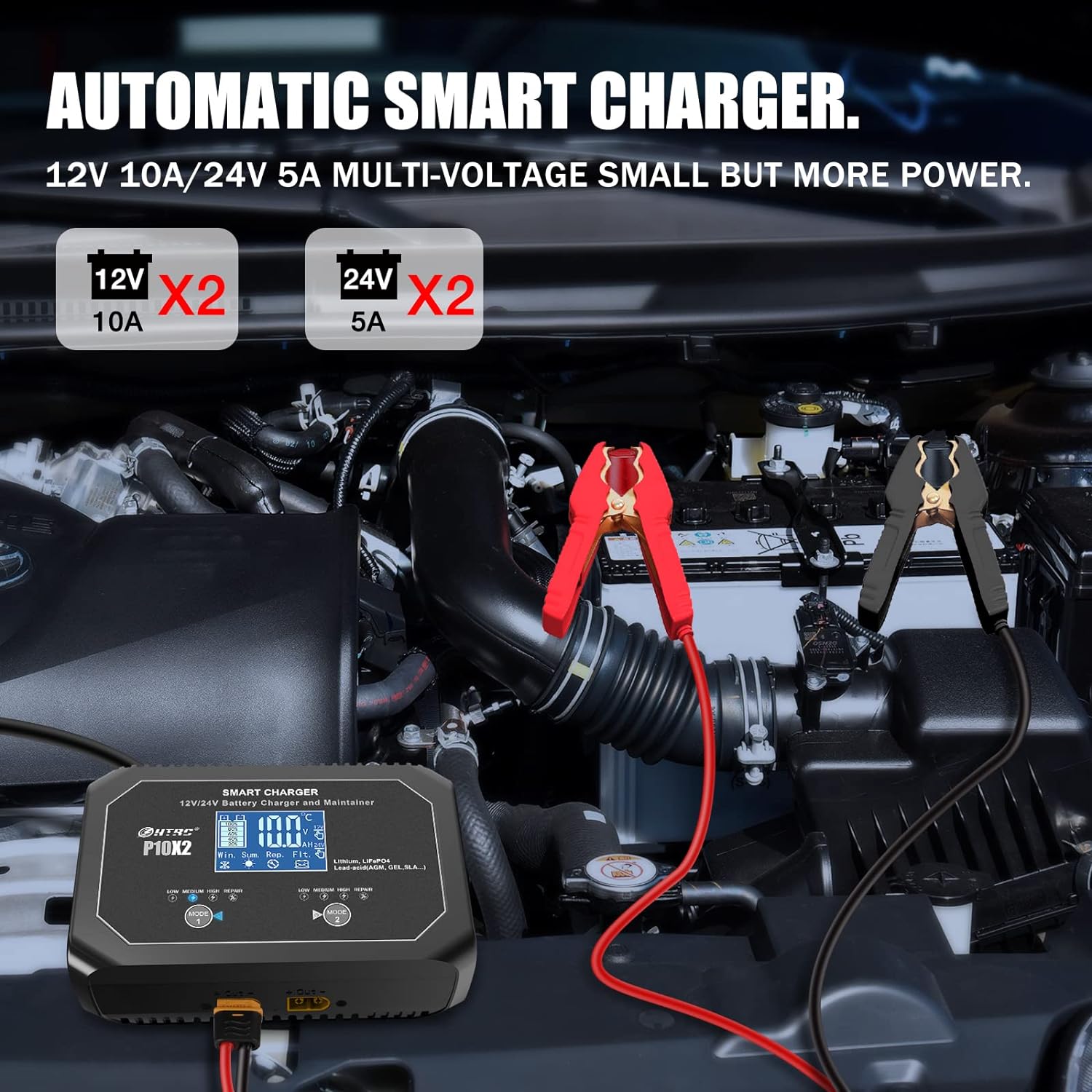 20-Amp (10-Amp Per Bank) Dual Smart Charger,Car Battery Charger,12V and 24V,Lithium,LiFePO4,Lead-Acid(AGM/Gel/SLA..),Trickle Charger, Maintainer/deep Cycle Charger,for Boat,Motorcycle.. - Dual Smart Charger Review