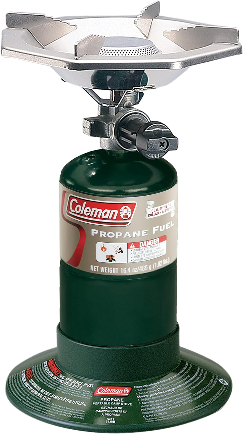 Coleman Bottletop Propane Camping Stove, Portable 1-Burner Adjustable Stove with Wind Baffles, Pressure Regulator, and 10,000 BTUs of Power; Great for Camping, Hiking, Backpacking,  More - Coleman Bottletop Propane Camping Stove Review