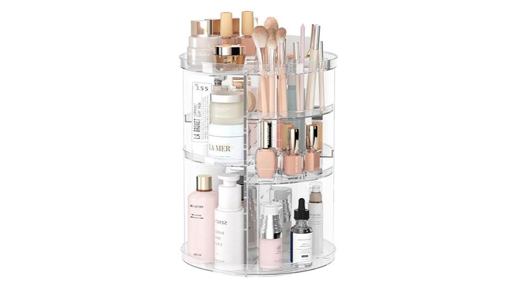 adjustable layered makeup organizer