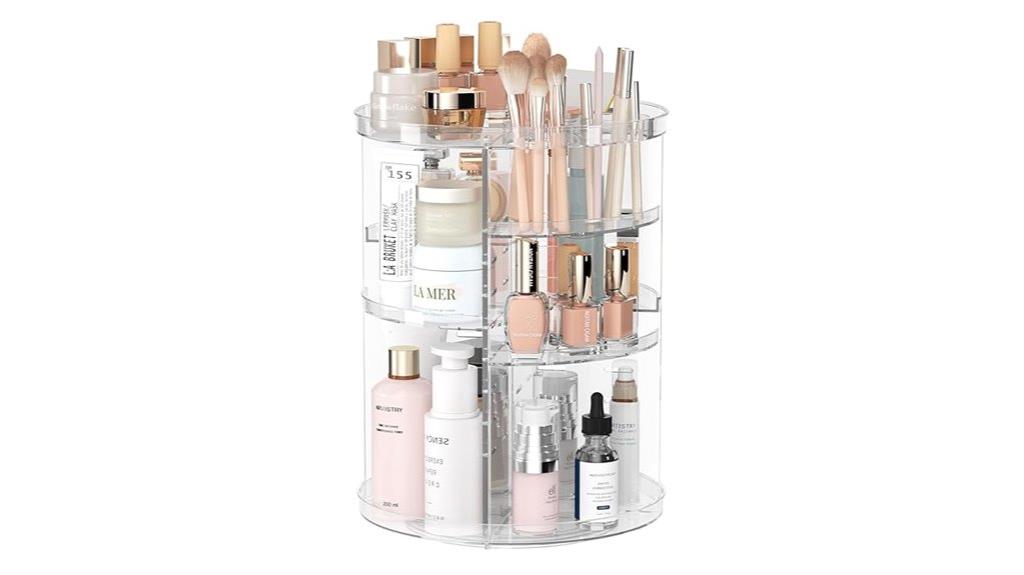 adjustable rotating makeup organizer