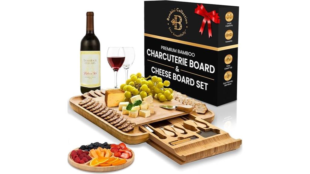 bamboo cheese board set