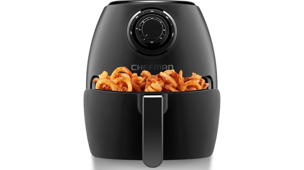 compact matte black fryer