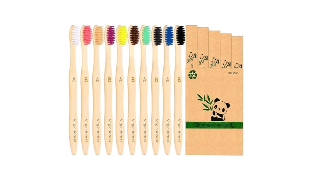 eco friendly bamboo toothbrushes bundle