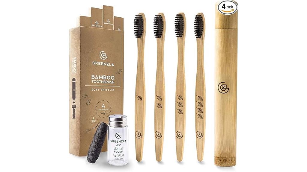 eco friendly bamboo toothbrushes pack