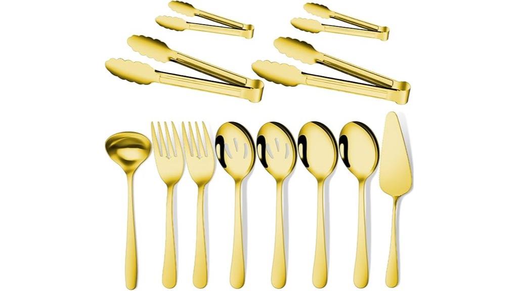 elegant gold serving utensils