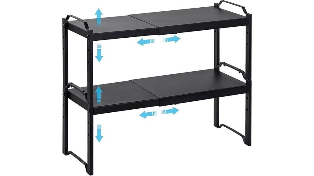 expandable countertop cabinet shelves