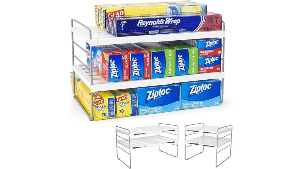 expandable three tier storage rack