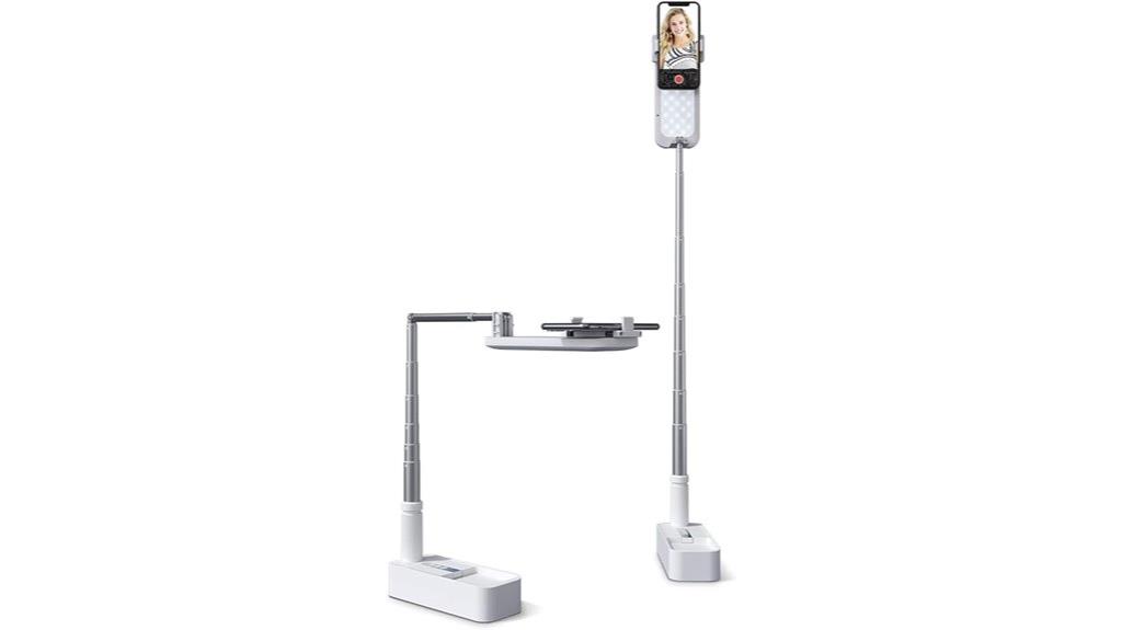 extendable selfie stand with light