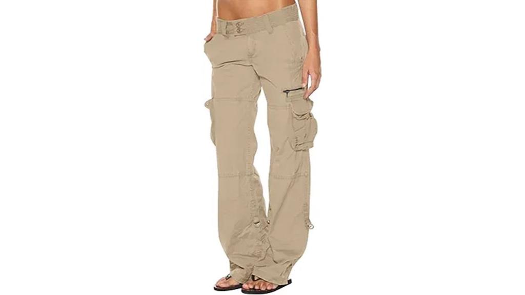 high rise cargo pants