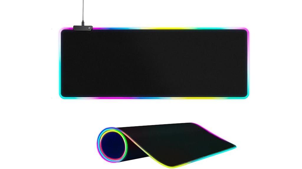 illuminated large gaming mouse pad