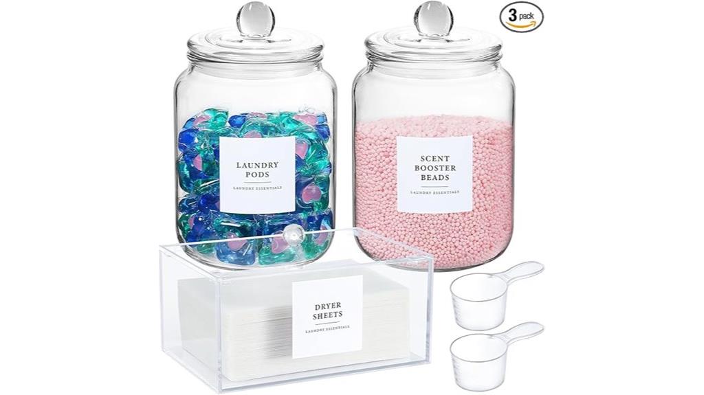 laundry organization jar set