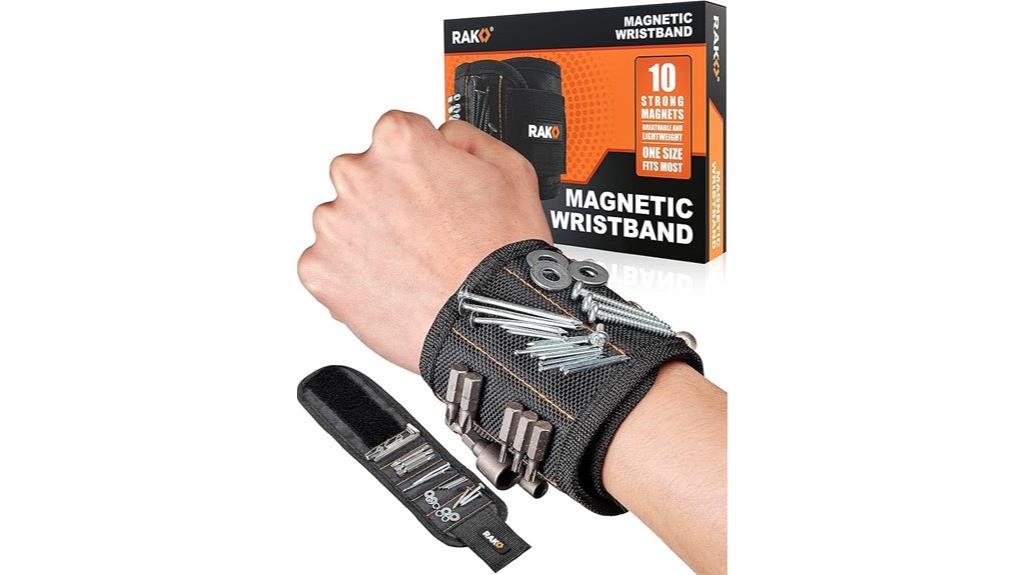 magnetic wristband for fasteners