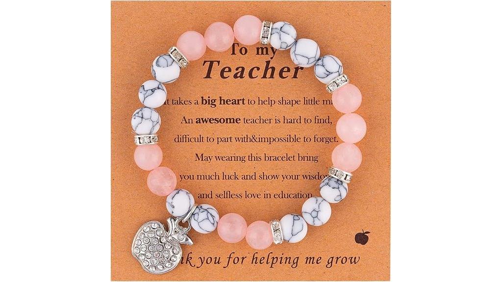 natural stone teacher bracelet