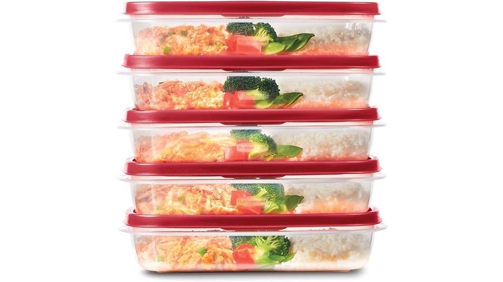 red meal prep containers