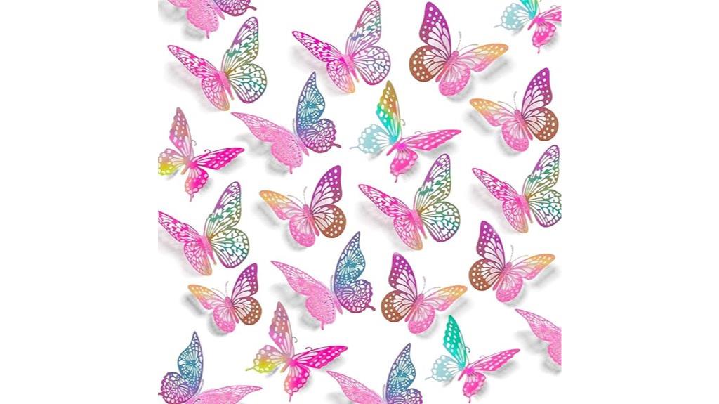 removable metallic butterfly stickers