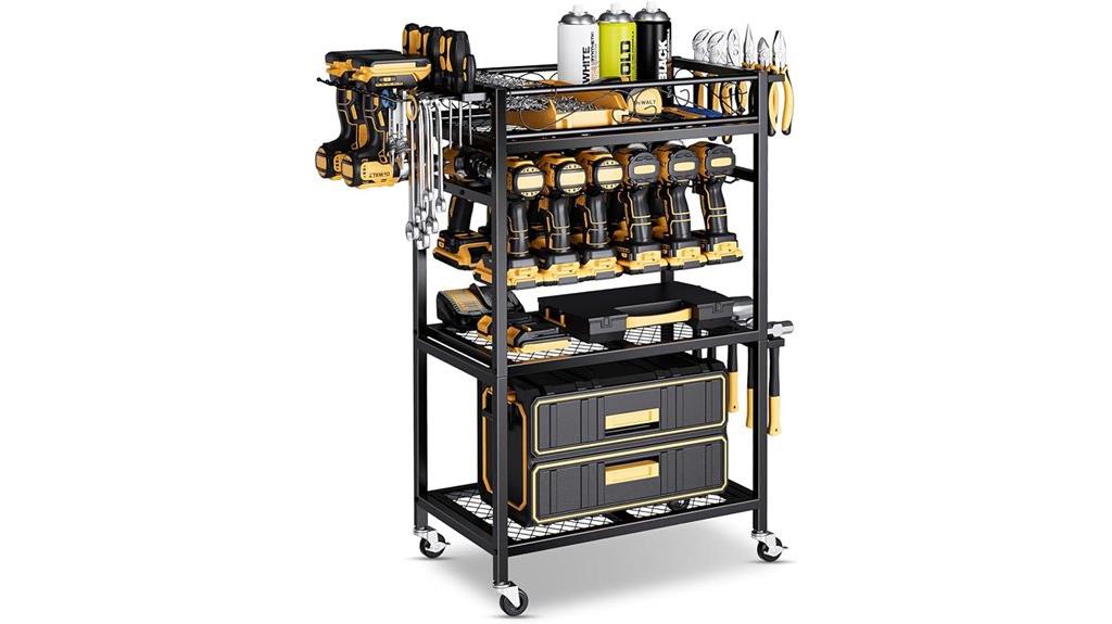 rolling cordless drill organizer