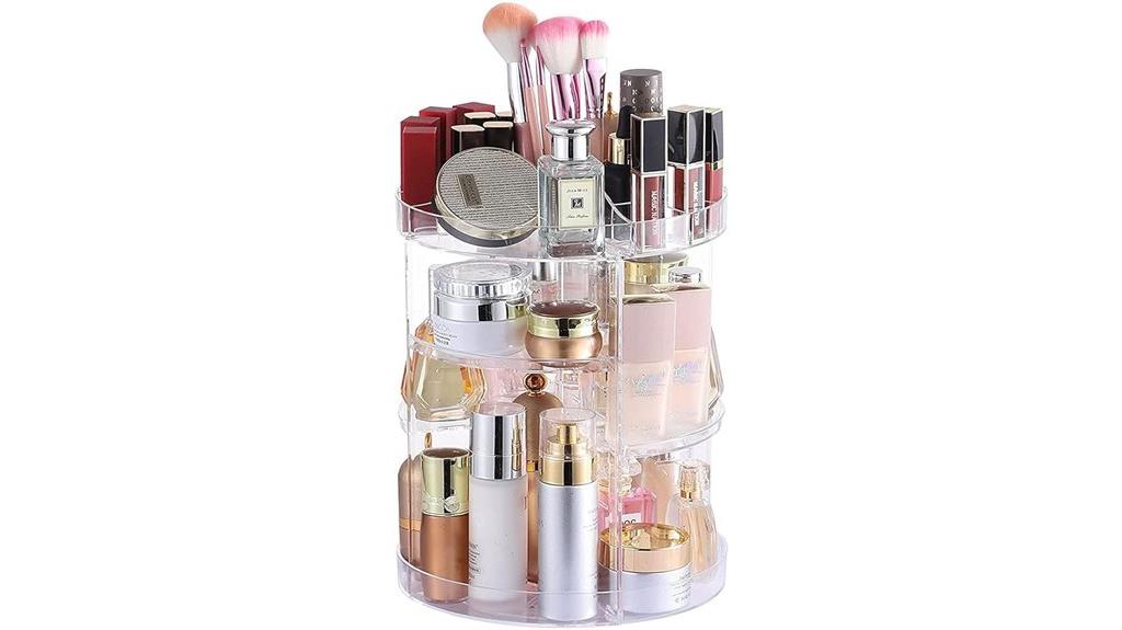 rotating acrylic makeup organizer