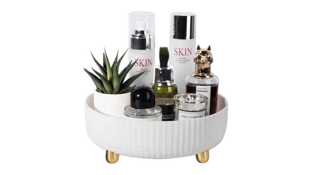 rotating makeup organizer tray