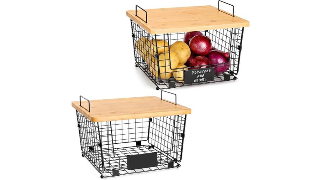 stackable wire storage baskets