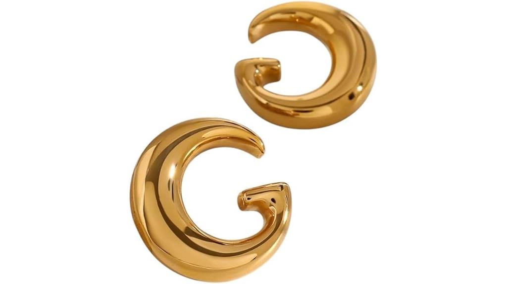 stylish gold stainless earrings