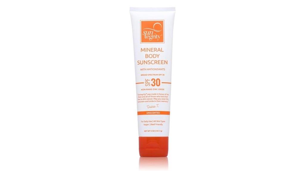 unscented mineral sunscreen body