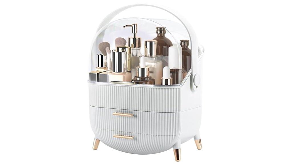 vanity makeup storage solution