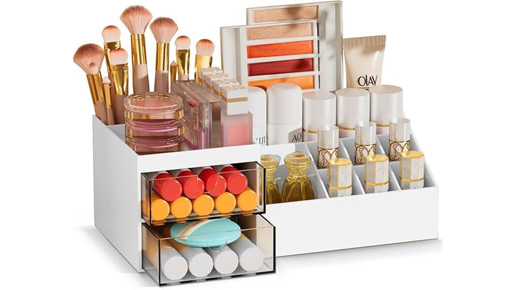 white makeup organizer drawers