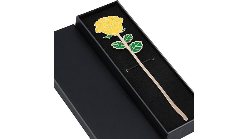 yellow rose bookmark gift